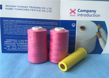 Dyed Polyester Core Spun Thread With 100% Spun Polyester Short Fiber High Strength