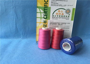 Dyed Polyester Core Spun Thread With 100% Spun Polyester Short Fiber High Strength