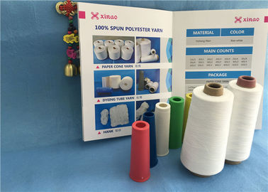 China Raw White Bright / Semi Dull Sewing Spun Polyester Yarn With ISO9001 Certification supplier