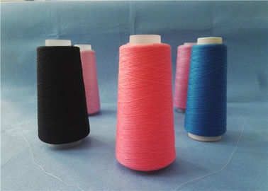 China Dyed 100% Polyester Yarn , Spun Polyester Yarn 40s / 2 On Plastic Tube supplier