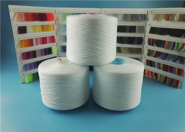 China Plastic Cone Spun Polyester Yarn White 100% Pure Virgin Sewing Use supplier