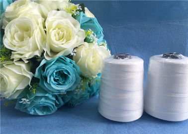 Recycled White 100 Polyester Spun Yarn , Polyester Weaving Yarn Anti - Pilling