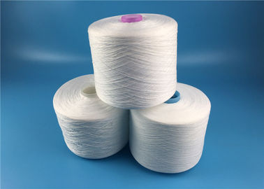 42s/2 Raw White Bright Spun Polyester Yarn On Dyeing Tube For Knitting / Sewing 