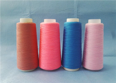 Colored 100% Polyester Core Spun Yarn , Custom Polyester Weaving Yarn