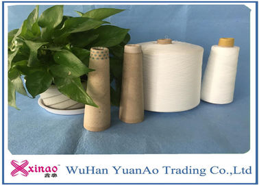 China Industrial Ring Spun 100 Polyester Knitting Yarn For Garment , Optical White Color supplier