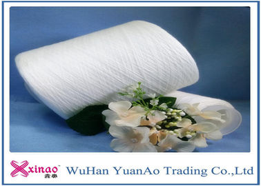 Polyester Core Spun Raw White Yarn , Spun Polyester Yarn Ring Spun And Twist