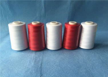 China Wear Resistant Polyester Core Spun Yarn 402 Count With Dyeable Pattern , Red Color supplier
