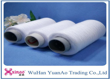 China Raw White 100% Polyester Bright Yarn , Ring Spun Sewing Thread for Knitting Coats supplier