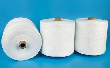 China Paper Cone Raw White Polyester Ring Spun Yarn High Strength And Knotless supplier