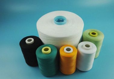 China Nature White Virgin 100% Polyester Ring Spun Yarn for Knitting / Sewing supplier
