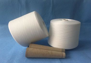 China Smooth Hairless Raw White polyester textured yarn With Ring Spun Technics , AAA Grade supplier