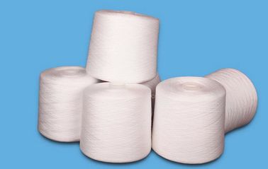 China 40 / 2 40 / 3 100% Spun Polyester Yarn on Plastic Dying Tube Natural White supplier