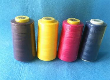 China Waxed 40/2 3000Y 100% core spun polyester sewing thread with black / white color supplier