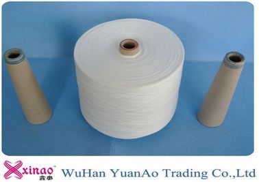 100% Virgin Polyester Ring Spun Yarn / Raw White Polyester Yarn High Strength