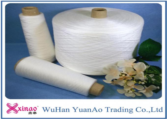 TFO Raw White Yarn / 100% Ring Spun Polyester Yarn For Sewing Thread , CE Standard