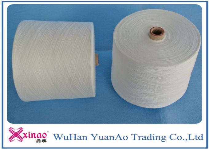 Raw White Two For One Spun Polyester Yarn , High Tenacity polyester Yarns For Sewing Thread