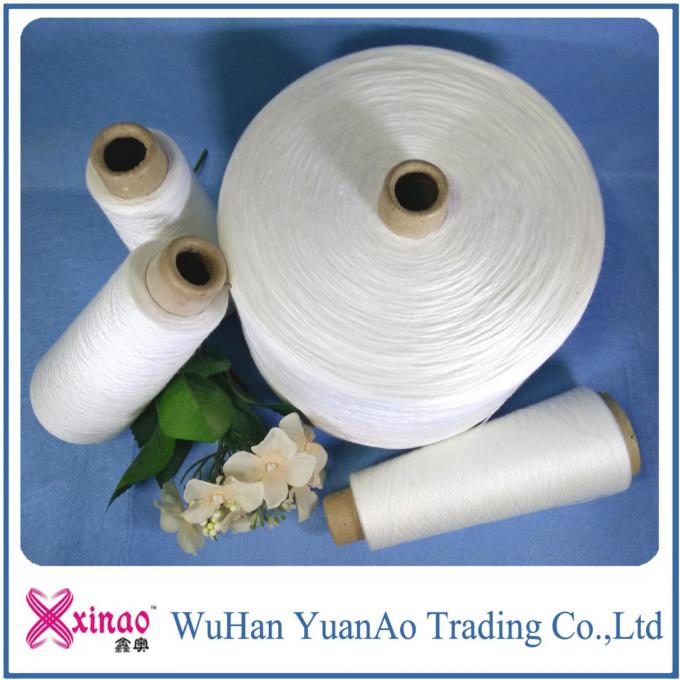 100% Spun Polyester Ring Spun Sewing Yarn Raw White / Grey / Dyeing Color