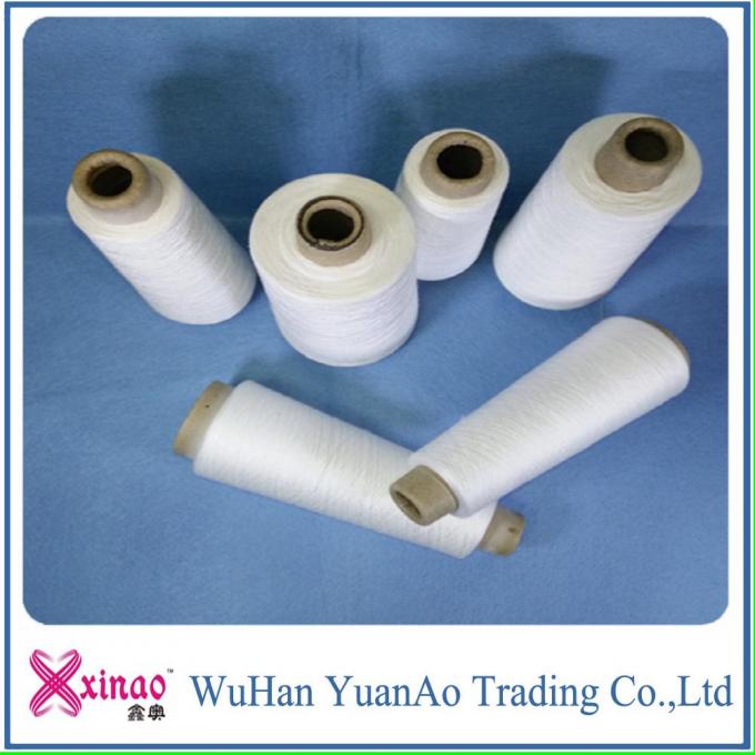 Raw White Ring Spun Polyester Yarn 100% Polyester Twist Sewing Thread High Strength