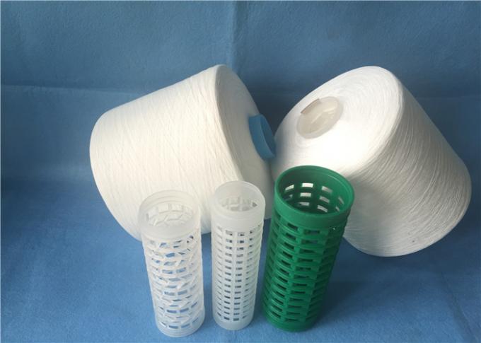 White Ring Spun Polyester Yarn 42/2 Semi Dull Fiber Dye Tube Yarn