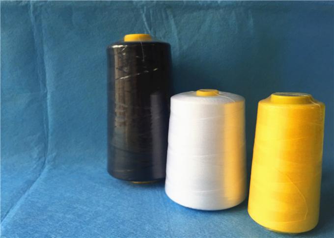 Waxed 40/2 3000Y 100% core spun polyester sewing thread with black / white color