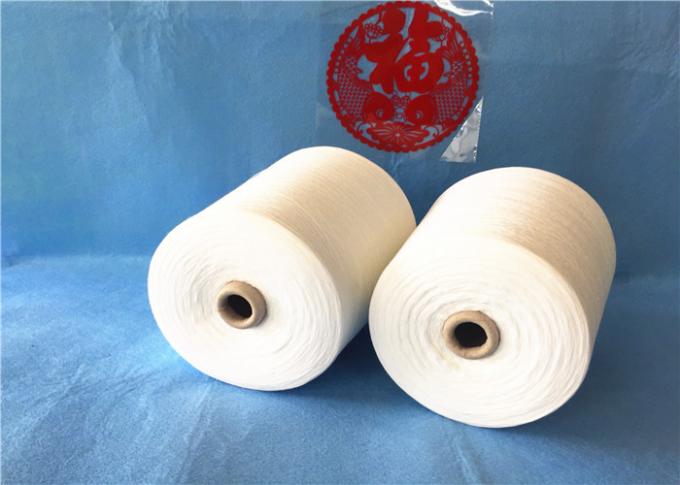 Virgin 100% Ring Spun Polyester Yarn 30/1 White Color / Polyester Core Spun Thread