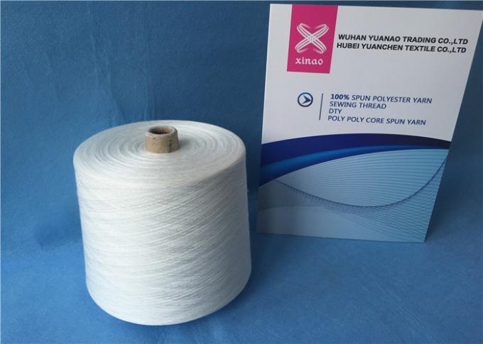 Raw White Bright  Spun Polyester Yarn Hairless 100% Virgin Poly Fiber Yarn