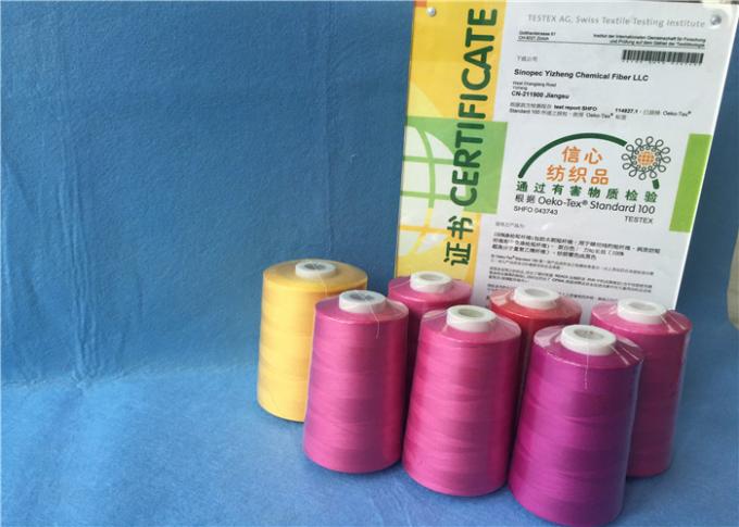 100% Polyester Staple Fiber Sewing​ TFO Yarn , Dyed Ring Polyester Core Spun Thread