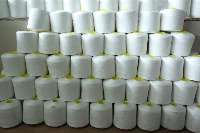 High Tenacity Raw White Cone Spun Polyester Yarn 40/2 60/3 For Bedsheet / Blanket