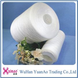 White 100% Spun Polyester Yarn / Twist Yarn for Weaving , Knitting , Sewing