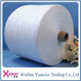 Cina 100% polyester cincin perawan dekat perawan benang pintal putih mentah pemasok
