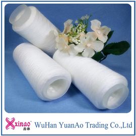China Raw White 100% Ring Spun Polyester Yarn For Sewing On Paper Core / Dyeing Tube / Hank supplier