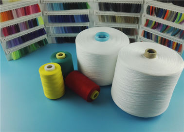 China Raw White Dyeable 100 Spun Polyester Yarn For Sewing Thread With Virgin Material supplier
