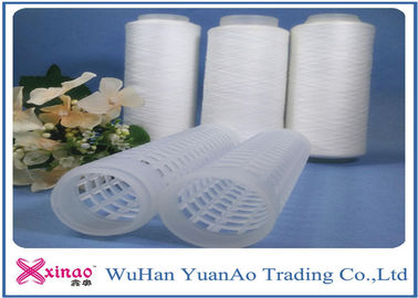 Hauts fils de polyesters blancs crus faits sur commande de ténacité, fils 100% de couture de polyester