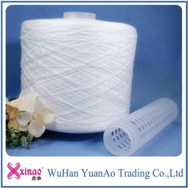 100% Spun Polyester Thread Raw White Yarn 50 / 2 Less Broken Ends