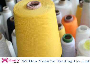 100% Spun Polyester Multi Colored Yarn , Dyed Polyester Ring Spun Yarn