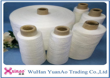 Bleached Spun Polyester Sewing Yarn Semi Dull No Breakage Ring Spun / Twist Type 