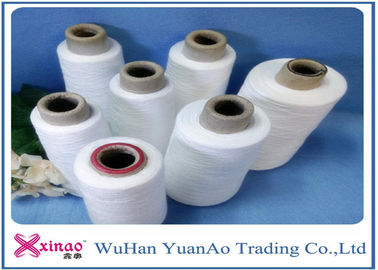 Cina Polyester Spun merajut dan jahit Benang dengan 100% Virgin Fiber Baku Putih dan ramah lingkungan pemasok