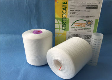 Pure White Ring Spun Polyester Sewing Thread Yarn With Plastic Tube Non Knot