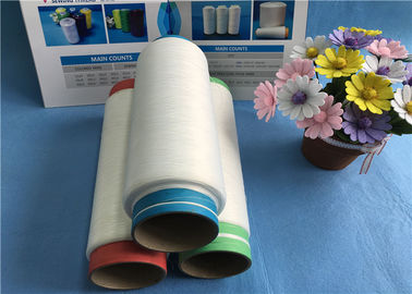 150D / 48F% 100 Polyester Dikiş / Örgü için Dokulu İplik Verin Ham Beyaz