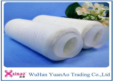 Good Elasticity 100 Spun Polyester Yarn For Sewing Thread Raw White Color