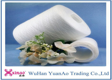 Polyester Core Spun Raw White Yarn , Spun Polyester Yarn Ring Spun And Twist