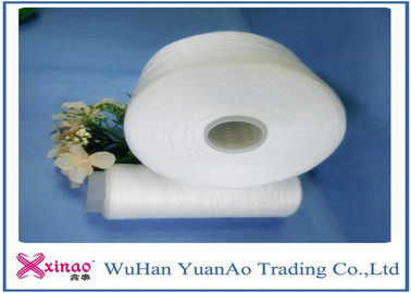 Polyester Core Spun Raw White Yarn , Spun Polyester Yarn Ring Spun And Twist