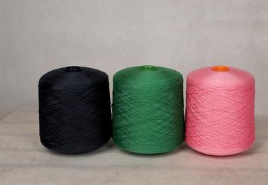 Cina High Quality Dan Tenacity Ring Spun Polyester Benang 42S / 2 Dengan Hitam Dan Kulit Putih yang Dikelantang pemasok