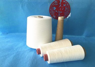 Virgin Raw White Polyester Knitting Yarns / Spun Polyester Yarn High Strength 