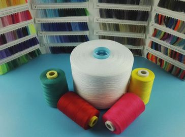 China Eco - friendly Raw White 20S / 3 100% Polyester Spun Yarn for Sewing Thread supplier