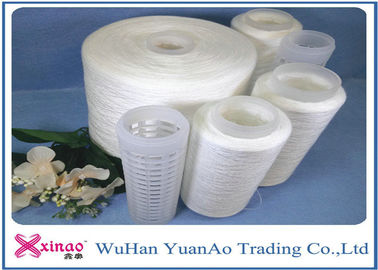 High Tenacity Ring Spun Polyester Yarn / 100% Polyester Ring Twist Yarn Raw White supplier