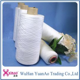 100% Spun Polyester Ring Spun Benang Jahit Baku Putih / Abu-abu / Mewarnai Warna pemasok