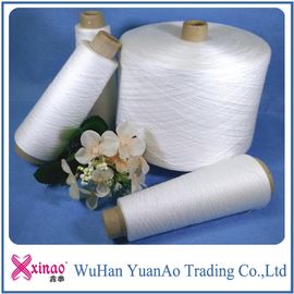 100% Spun Polyester Ring Spun Benang Jahit Baku Putih / Abu-abu / Mewarnai Warna pemasok