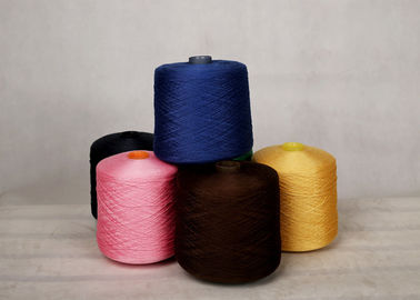 High Quality Dan Tenacity Ring Spun Polyester Benang 42S / 2 Dengan Hitam Dan Kulit Putih yang Dikelantang pemasok