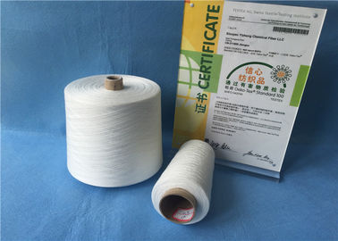 Tenacit Tinggi 100 Mentah Putih / Dicelup Cincin Spun Polyester Benang 200-800 TPM pemasok